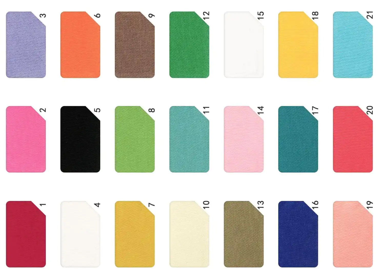 available colors of fabric for low moq