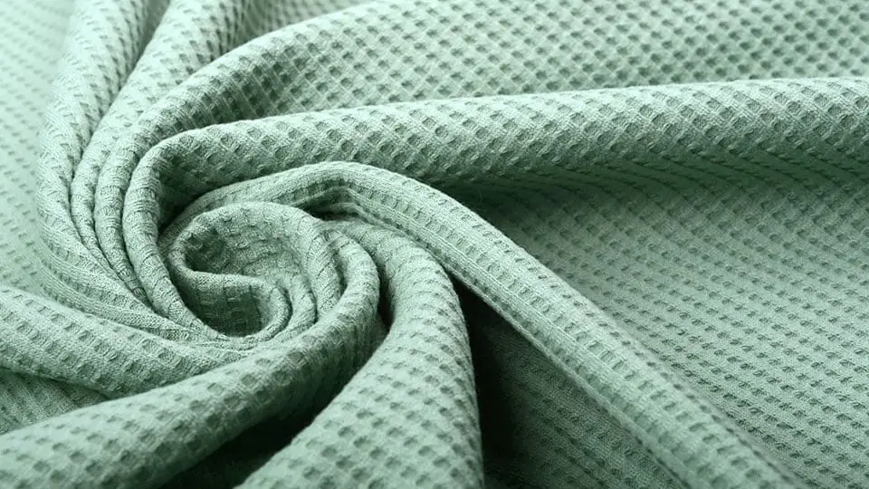 green-waffle-pique-fabric